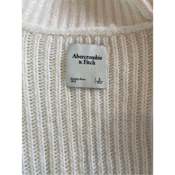 Abercrombie & Fitch Mock Neck Sweater | Cream Cable Knit - Picture 7 of 8
